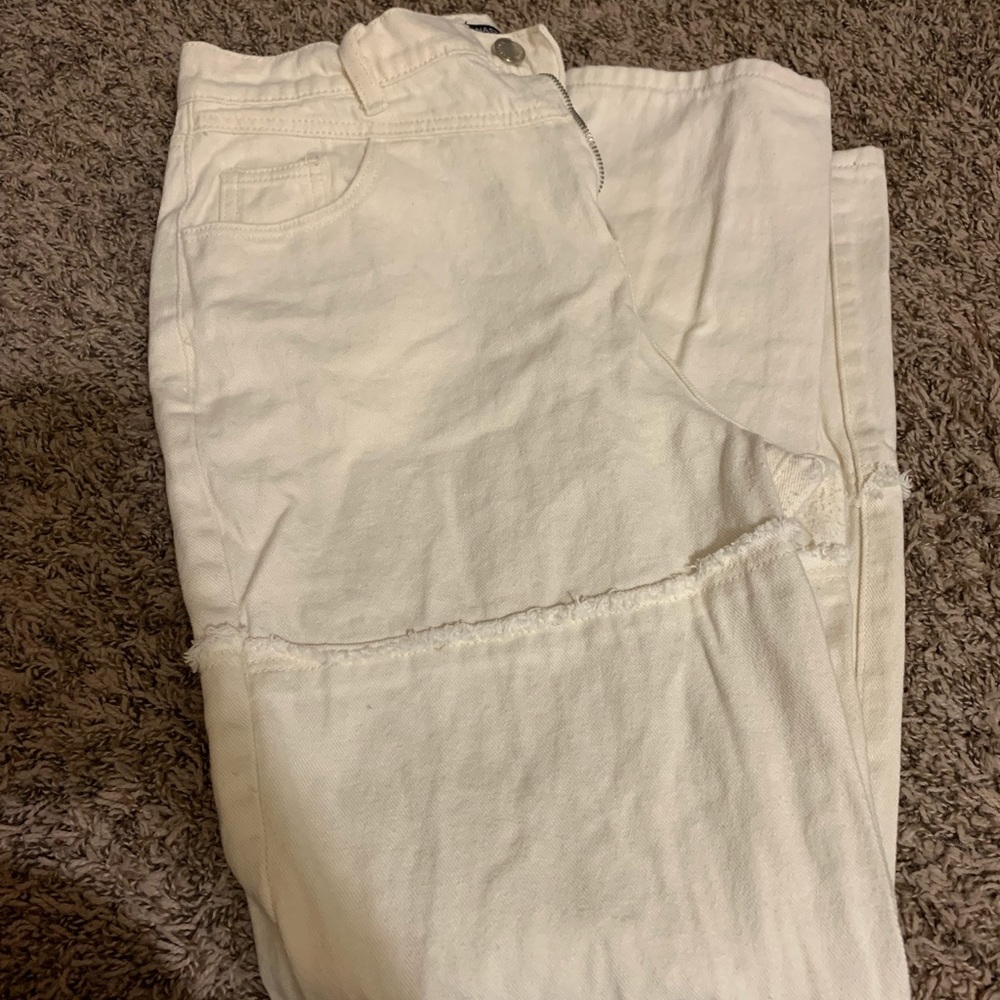 High waisted white jeans from Nasty Gal